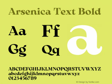 Arsenica Text Bold Version 0.003图片样张