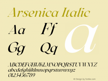 Arsenica Italic Version 0.003图片样张