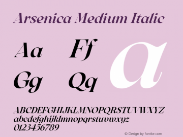Arsenica Medium Italic Version 0.003图片样张