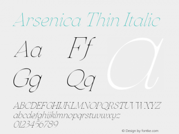 Arsenica Thin Italic Version 0.003图片样张
