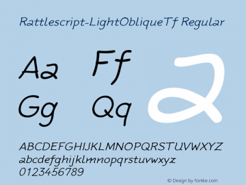 Rattlescript-LightObliqueTf Regular Version 004.301图片样张