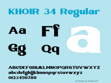 KHOIR 34 Version 1.00;January 28, 2021;FontCreator 11.5.0.2430 64-bit图片样张