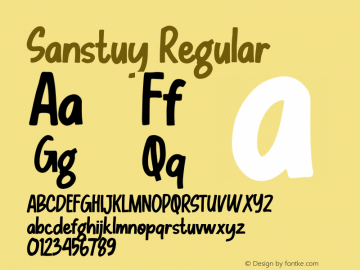 Sanstuy Version 1.00;September 21, 2021;FontCreator 13.0.0.2683 64-bit图片样张