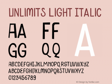 Unlimits-LightItalic Version 001.000图片样张