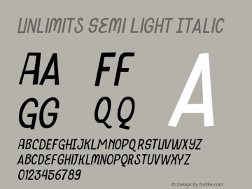 Unlimits-SemiLightItalic Version 001.000图片样张