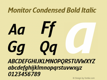 Monitor Condensed Bold Italic Version 3.001 | web-TT图片样张