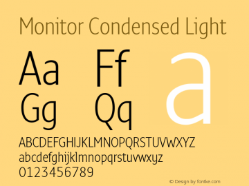 Monitor Condensed Light Version 3.001 | web-TT图片样张
