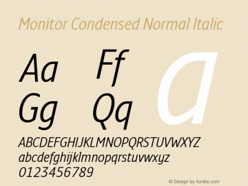 Monitor Condensed Normal Italic Version 3.001 | web-TT图片样张