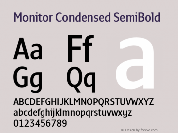 Monitor Condensed SemiBold Version 3.001 | web-TT图片样张