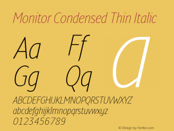 Monitor Condensed Thin Italic Version 3.001 | web-TT图片样张