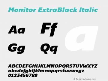 Monitor ExtraBlack Italic Version 3.001 | web-TT图片样张