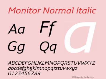Monitor Normal Italic Version 3.001 | web-TT图片样张