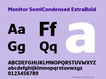 Monitor SemiCondensed ExtraBold Version 3.001 | web-TT图片样张