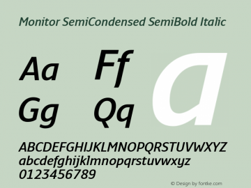 Monitor SemiCondensed SemiBold Italic Version 3.001 | web-TT图片样张