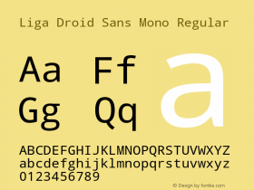 Liga Droid Sans Mono Version 1.00 build 112图片样张