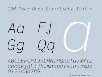 Ligalex Mono ExtraLightItalic Version 2.000图片样张