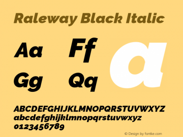 Raleway Black Italic Version 4.026图片样张