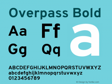 Overpass Bold Version 4.000; ttfautohint (v1.8.3)图片样张