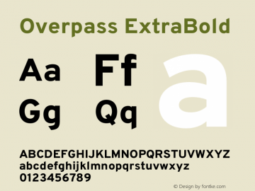 Overpass ExtraBold Version 4.000图片样张