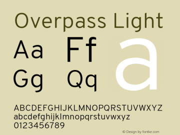 Overpass Light Version 4.000; ttfautohint (v1.8.3)图片样张
