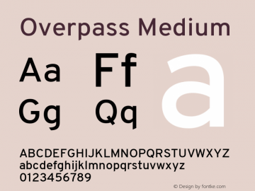Overpass Medium Version 4.000; ttfautohint (v1.8.3)图片样张