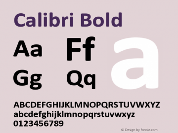 Calibri Bold Version 6.23图片样张