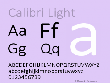 Calibri Light Version 6.23图片样张