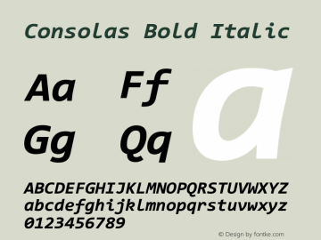 Consolas Bold Italic Version 7.00图片样张