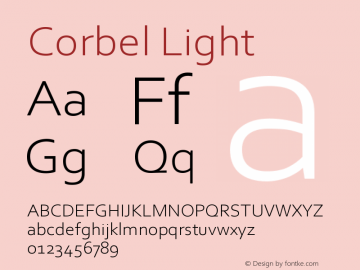 Corbel Light Version 6.01图片样张
