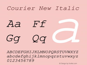 Courier New Italic Version 6.91图片样张