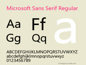 Microsoft Sans Serif Version 5.62图片样张