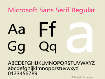 Microsoft Sans Serif Version 5.62图片样张
