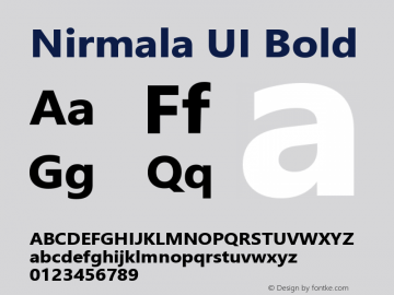 Nirmala UI Bold Version 1.40图片样张