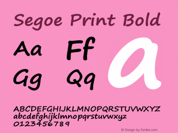 Segoe Print Bold Version 5.04图片样张