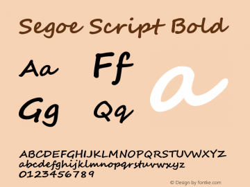 Segoe Script Bold Version 5.02图片样张