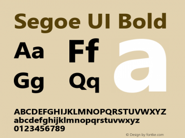 Segoe UI Bold Version 5.62图片样张