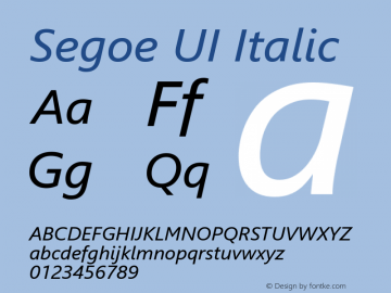 Segoe UI Italic Version 5.32图片样张