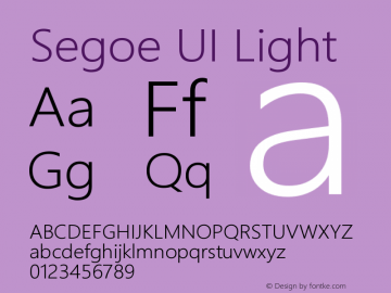 Segoe UI Light Version 5.62图片样张