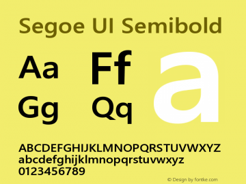 Segoe UI Semibold Version 5.62图片样张