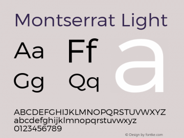 Montserrat Light Version 1.000;PS 002.000;hotconv 1.0.70;makeotf.lib2.5.58329 DEVELOPMENT; ttfautohint (v1.4.1)图片样张