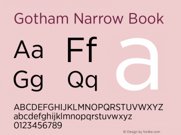 GothamNarrow-Book Version 2.200 Pro图片样张