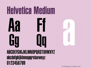 Helvetica Medium 001.000 Font Sample