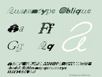 Quarantype Oblique Version 1.000;hotconv 1.0.109;makeotfexe 2.5.65596图片样张