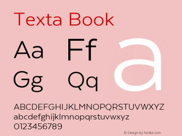 Texta-Book Version 1.005; ttfautohint (v1.6)图片样张