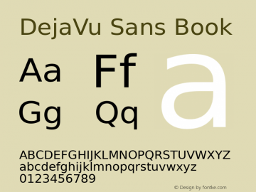 DejaVu Sans Book Version Release 1.10 (DejaVu 1.1) Font Sample