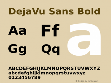 DejaVu Sans Bold Release 1.10 (DejaVu 1.1) Font Sample