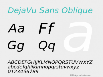 DejaVu Sans Oblique Release 1.10 (DejaVu 1.2) Font Sample