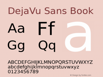 DejaVu Sans Book Version Release 1.10 (DejaVu 1.2) Font Sample