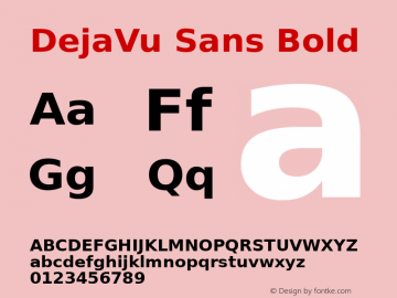 DejaVu Sans Bold Release 1.10 (DejaVu 1.2) Font Sample