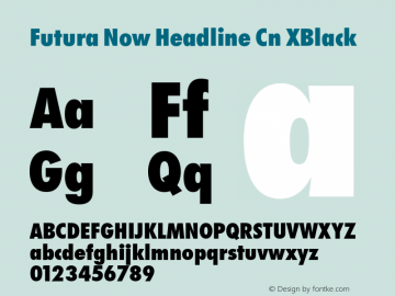 Futura Now Headline Cn XBlk Version 1.00图片样张